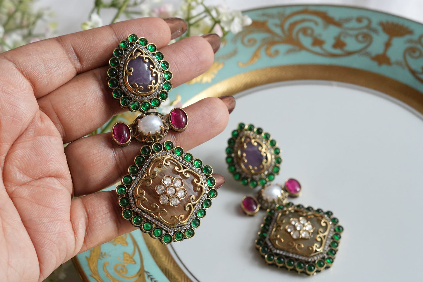 Polki Earrings (1-5416)(B)