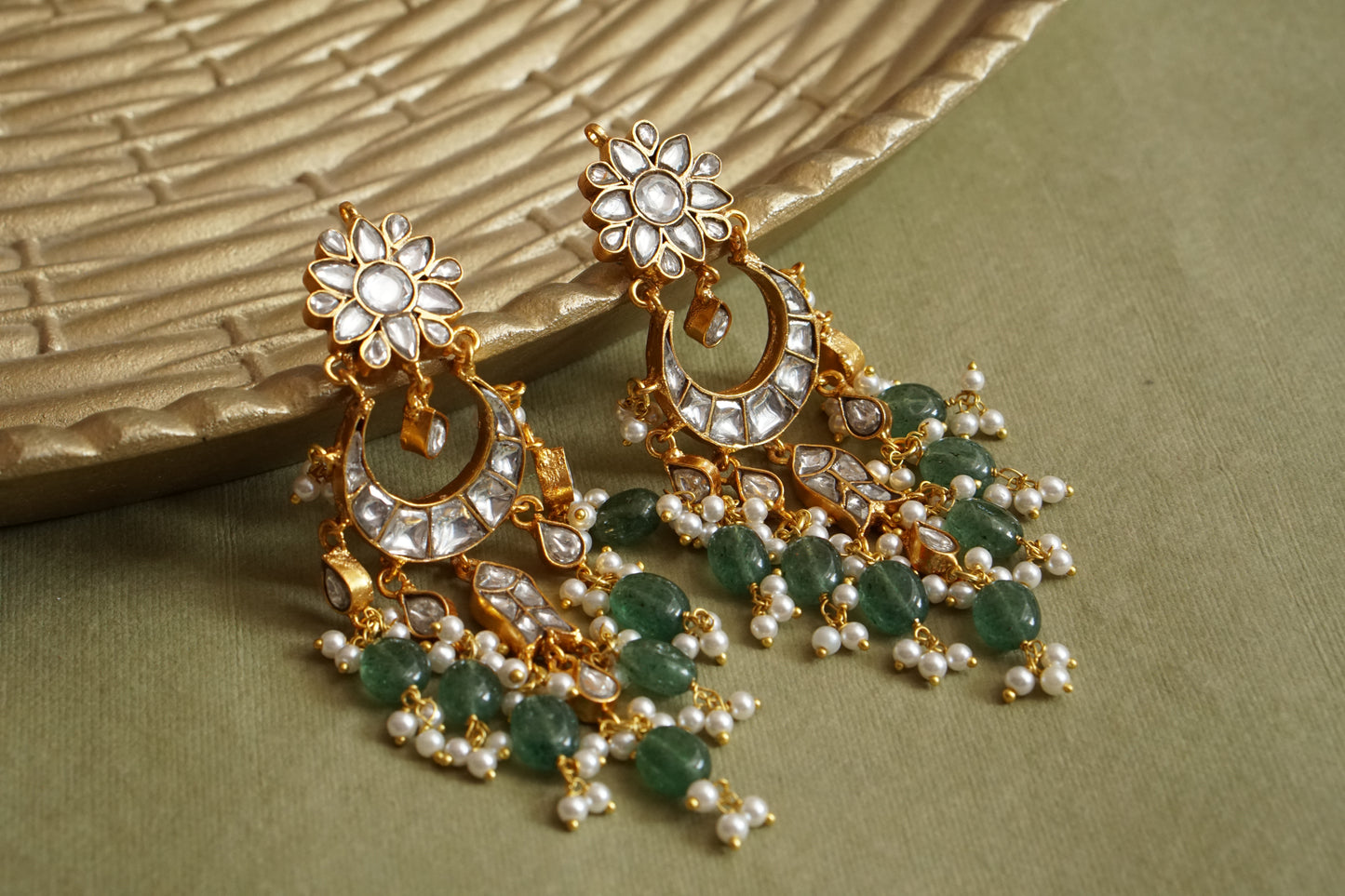 Kundan Earrings (1-4830)(R) - JEWELSTYLE