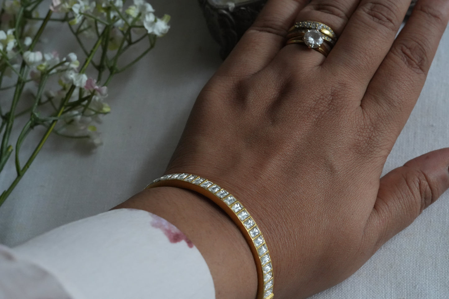 Kundan Stone Bangle (3-499)(B)