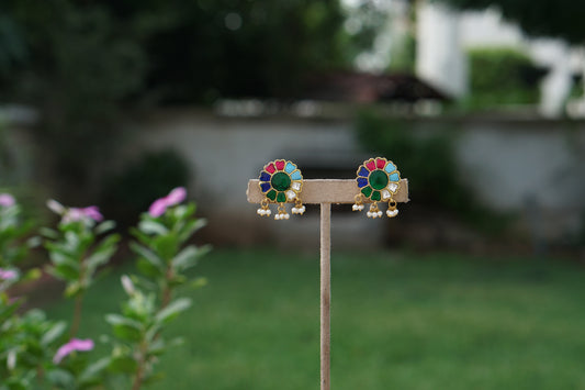 Multi stone Kundan Studs(1-5388)(A)