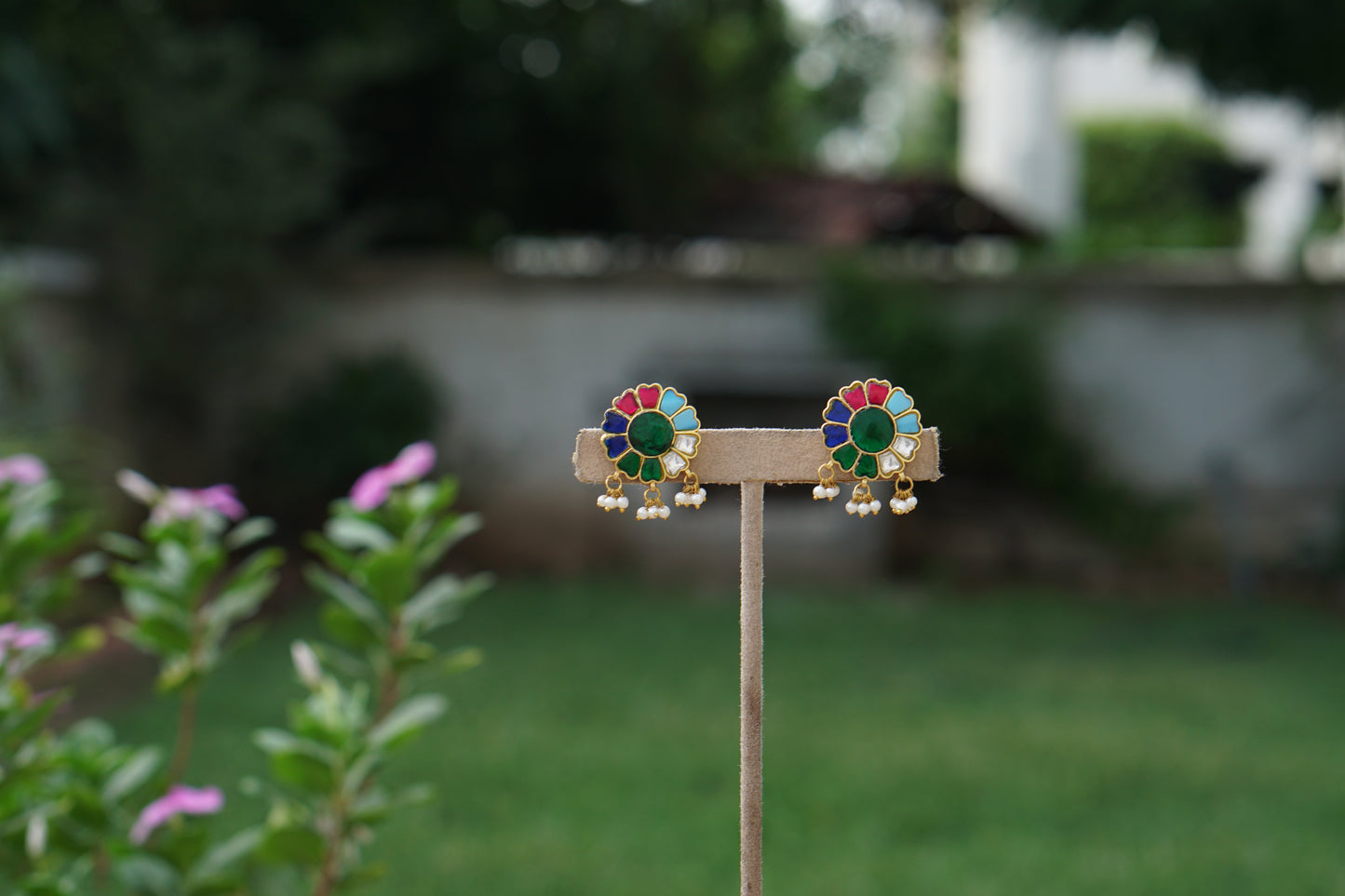 Multi stone Kundan Studs(1-5388)(A)