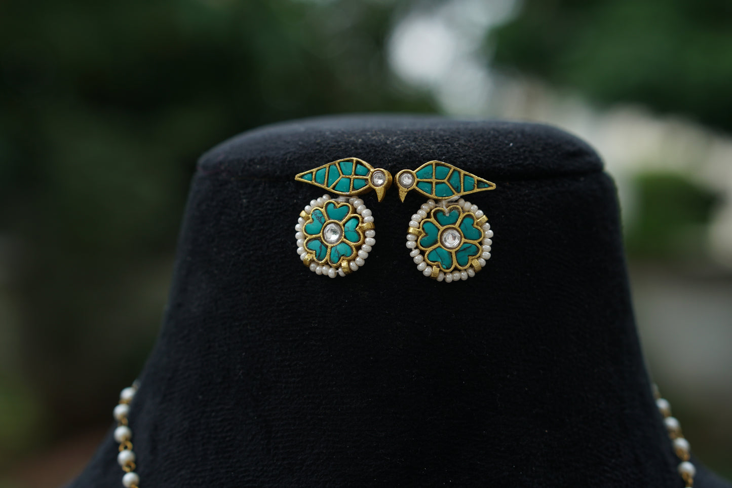 Turquoise Kundan Pendant Set (4-9422)(A)