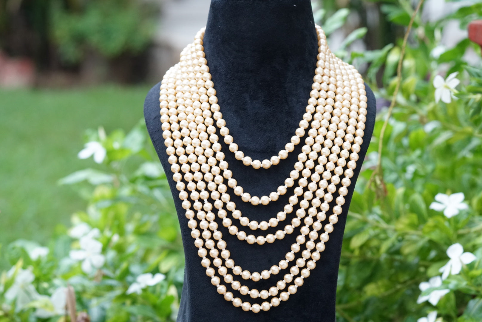 7 Line pearl necklace (4-7363)(N) – JEWELSTYLE