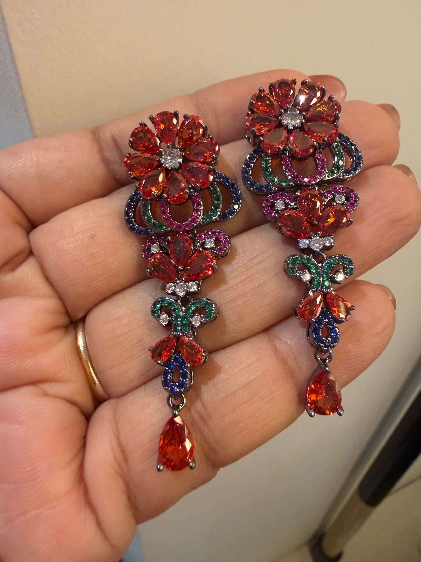 Multi Stone earrings(1-5429)(EX)