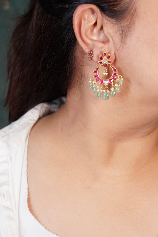 Kundan Earrings (1-4553)(K)(preorder) - JEWELSTYLE