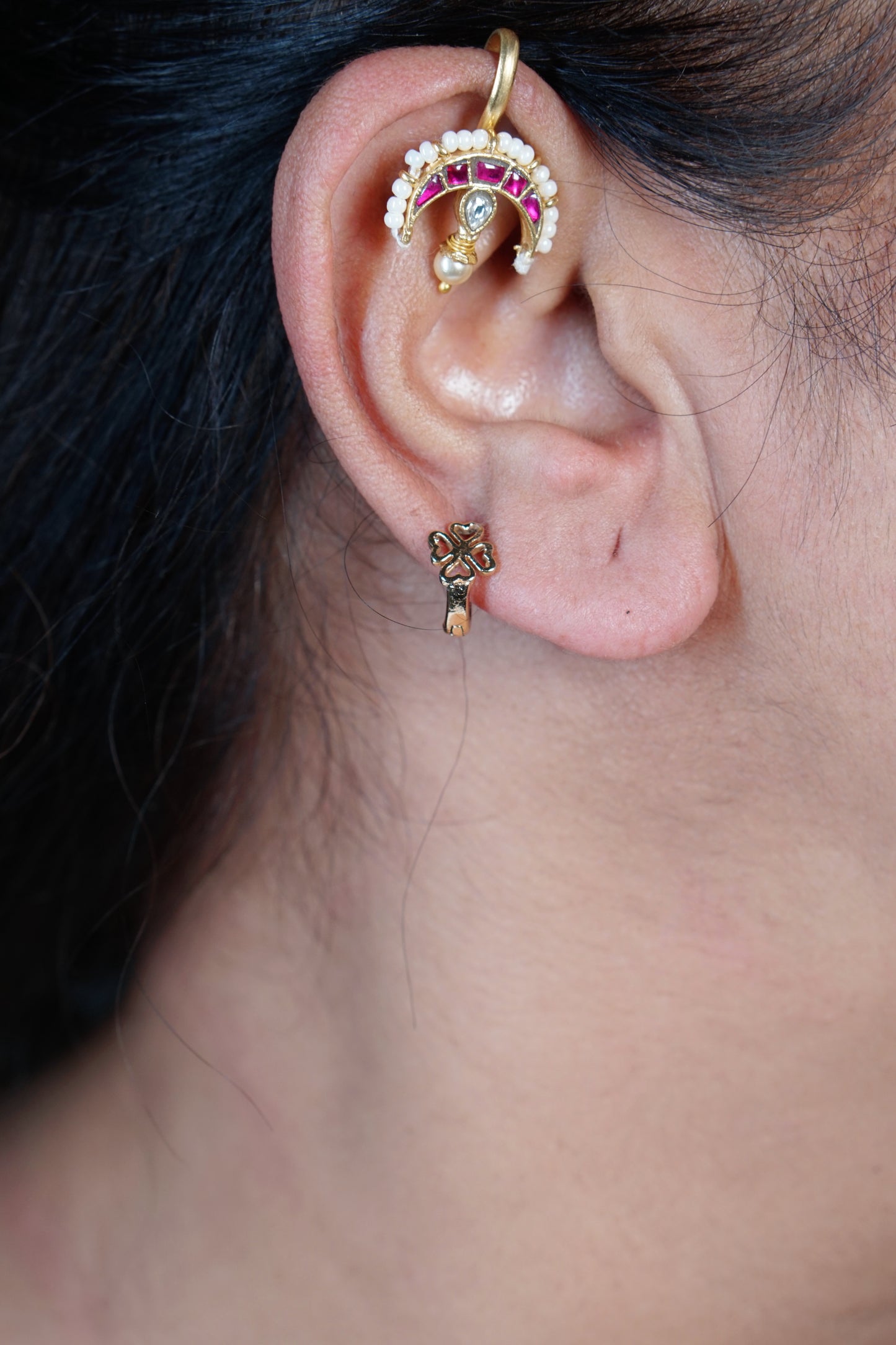 Kundan Bugadi Earrings(1-4963)(K) - JEWELSTYLE