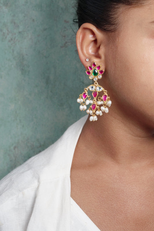 Kundan earring (1-3500)(R)(PREORDER)