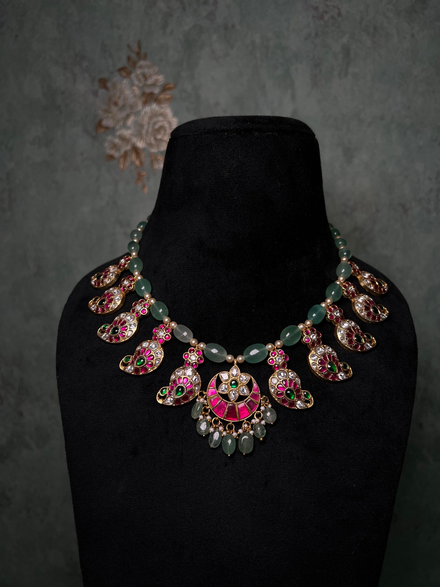 Mango kundan Necklace(4-8199)(K)(PREORDER)
