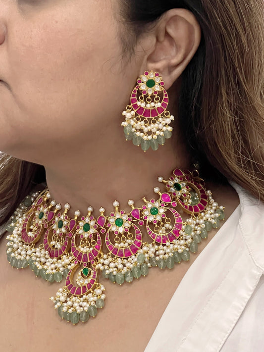 Kundan choker set (4-5484)(R)(Preorder)