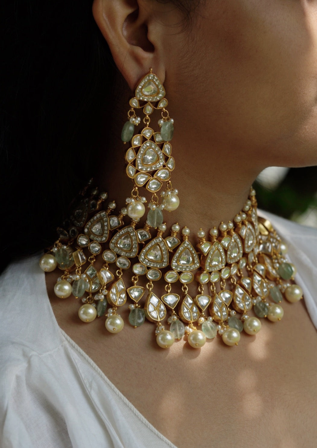 Kundan necklace set (4-6024)(R)