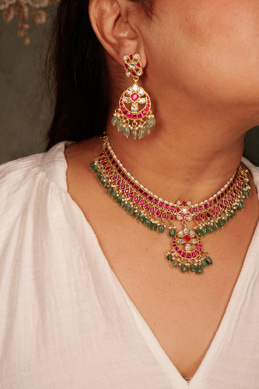 Kundan Necklace set (4-8132)(K)(PREORDER)