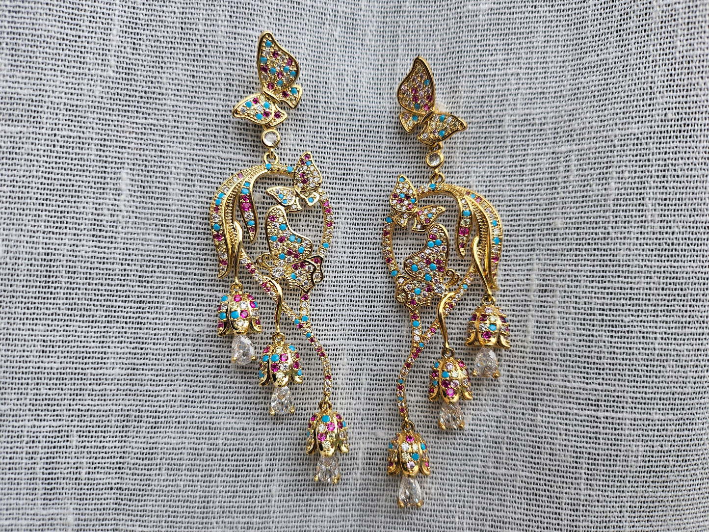 Multistone Ad Earrings (1-5526)(Ex)(from turkey)