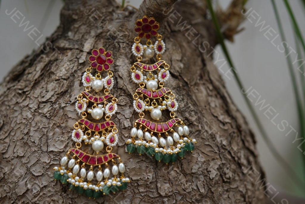 Kundan Earrings (1-2626)(R)(PREORDER)