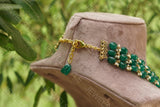 Green beads necklace (4-1249)(N)