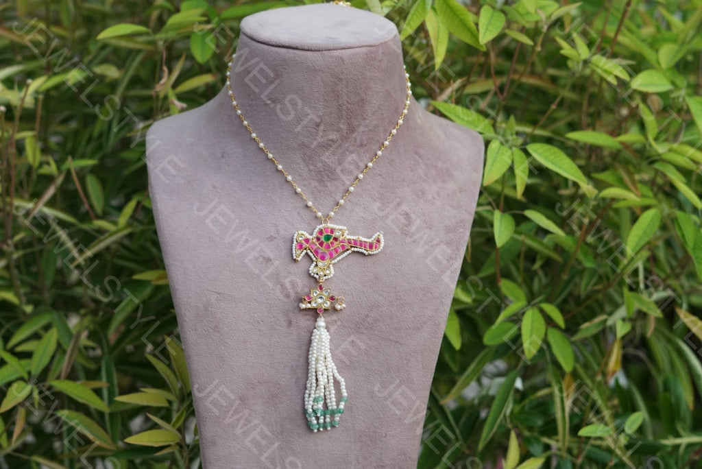 Kundan bird pendant (4-2030)(Preorder)