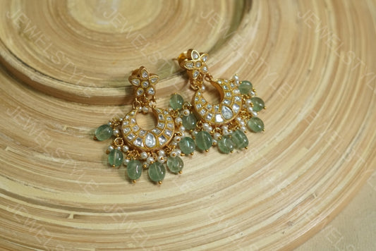 Small Kundan chandbali Earrings(1-1693)(PREORDER)