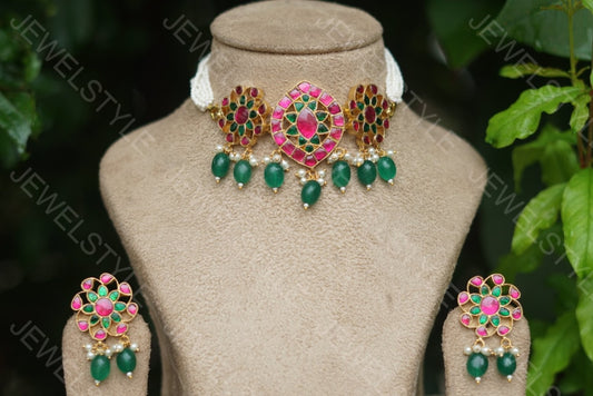 Kundan choker set(Preorder) 4-358 - JEWELSTYLE