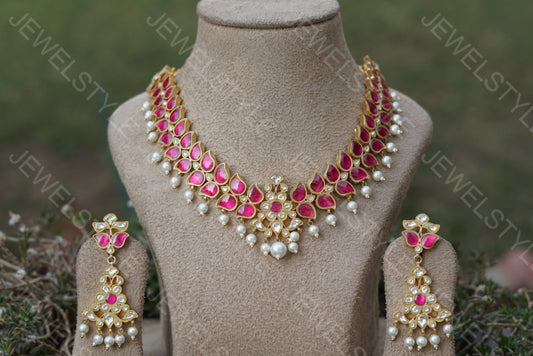 Kundan necklace set (Preorder) 4-924 - JEWELSTYLE