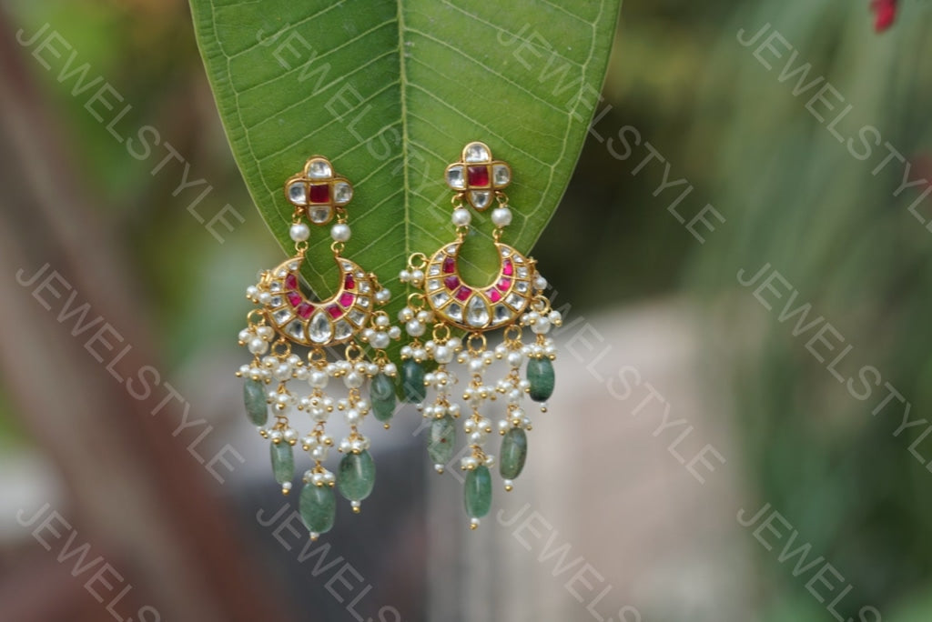 Kundan Earrings (1-1508)(PREORDER) - JEWELSTYLE
