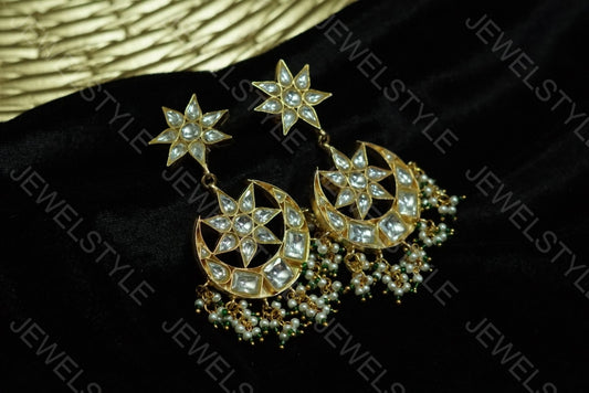 Kundan Polki chandbali (1-1156)(PREORDER) - JEWELSTYLE