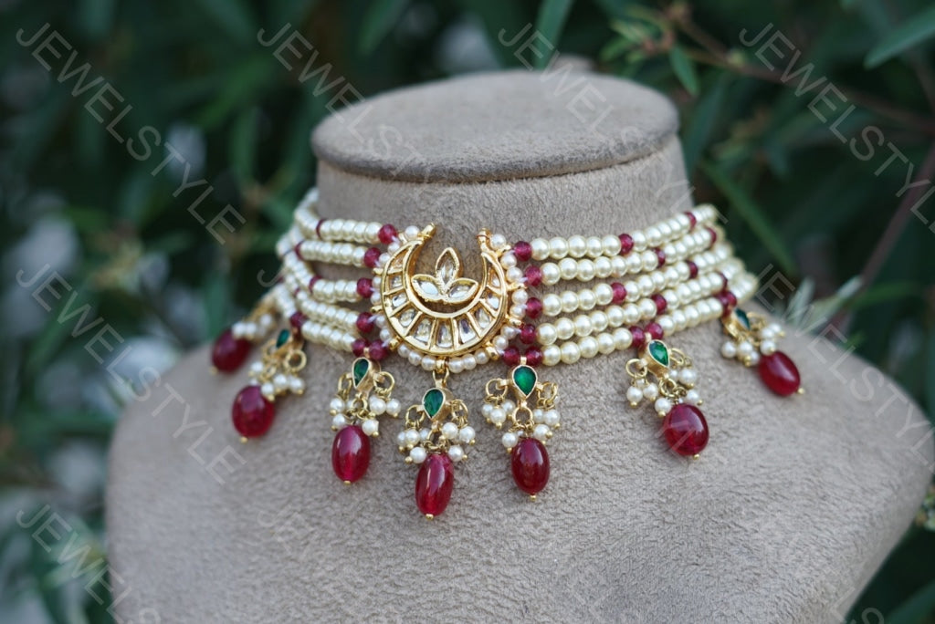 Kundan choker (4-2845)(N) - JEWELSTYLE