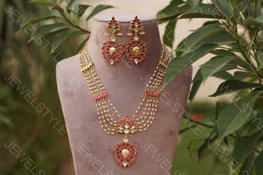 Kundan Long necklace set(PREORDER) - JEWELSTYLE