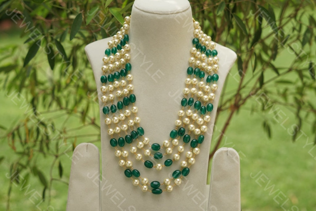 Green beads necklace - JEWELSTYLE
