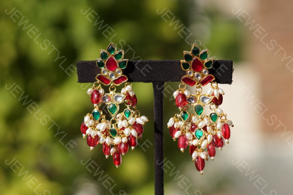 Kundan earrings(Preorder) 1-736 - JEWELSTYLE