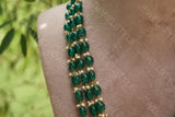 Green beads necklace (4-1249)(N)