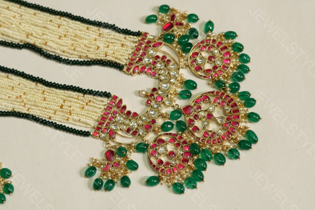 Kundan Necklace set(Preorder) 4-1136-c - JEWELSTYLE