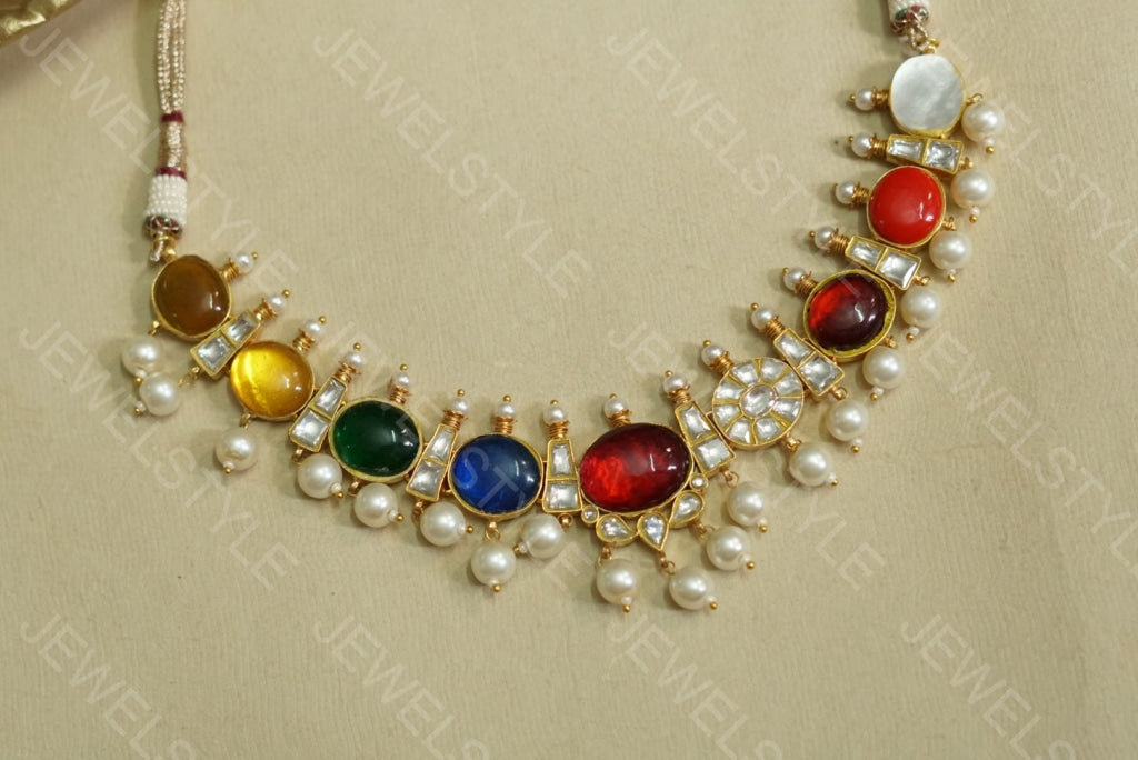 Navratan Kundan Necklace(4-2467)(PREORDER)