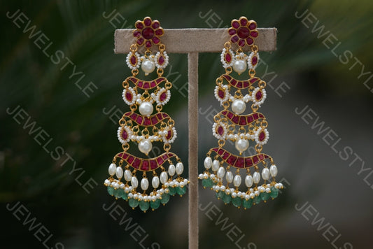 Kundan Earrings (1-2626)(R)(PREORDER)