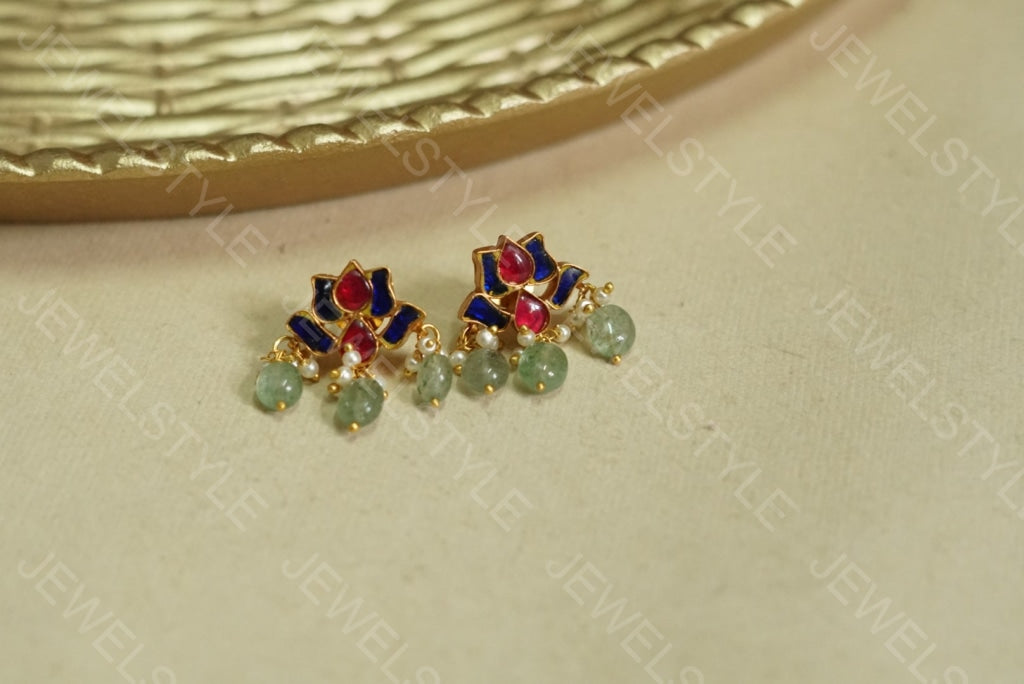 Kundan lotus Earrings(1-1521)(PREORDER)