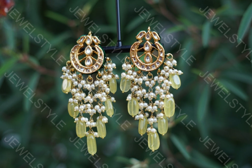 Latest hot sale kundan earrings