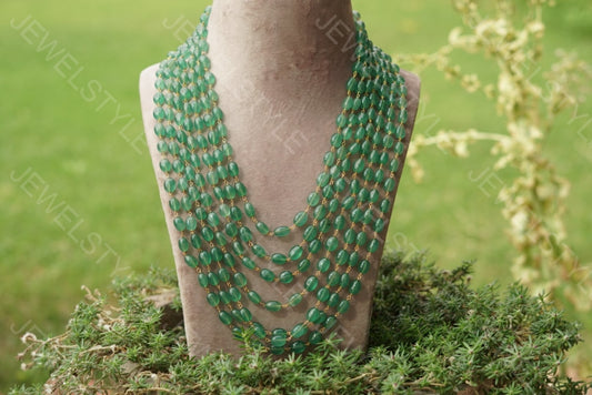 Green beads necklace(Preorder) 4-1060 - JEWELSTYLE