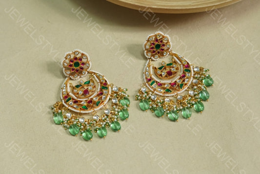 Kundan chandbali earrings (1-1622)(PREORDER)