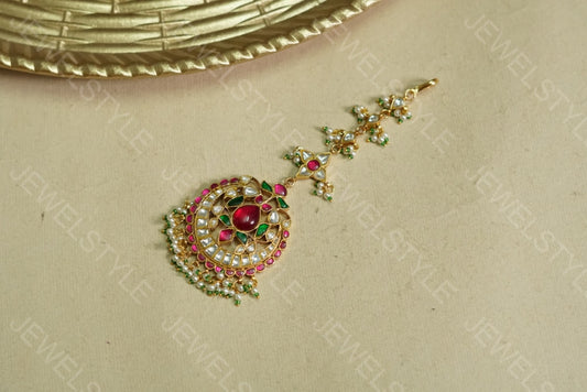 Big Kundan Maangtika (5-700)(PREORDER) - JEWELSTYLE