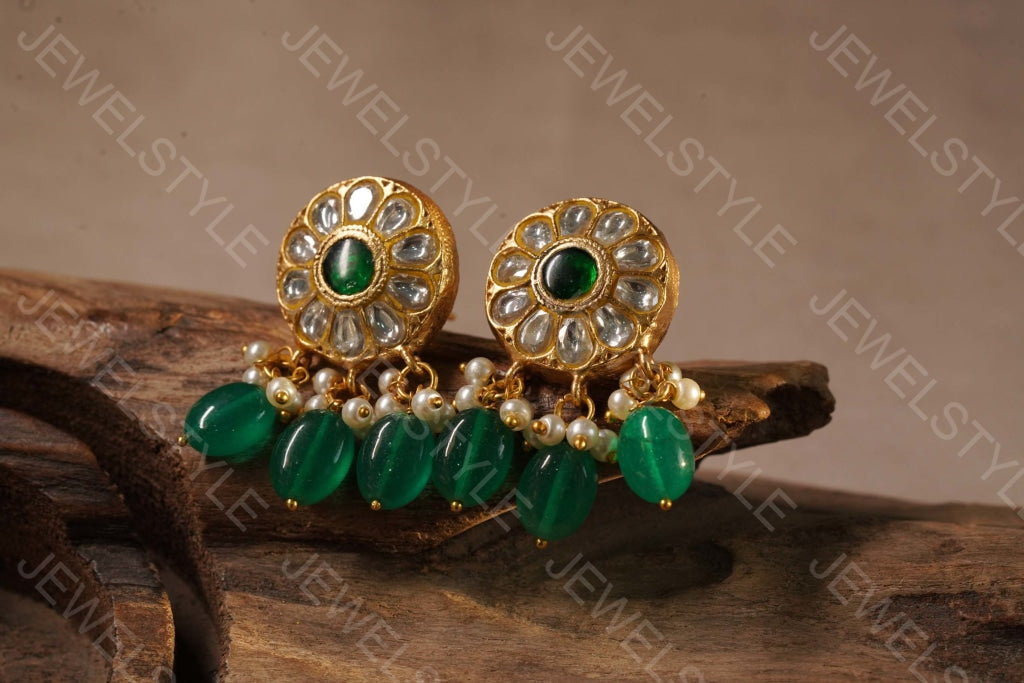 Kundan earring (1-2444)(R)(PREORDER) - JEWELSTYLE