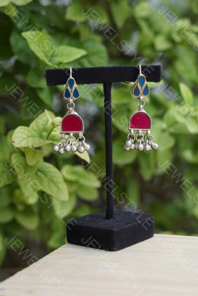 Mirror oxidised earrings (1-1311)(ON SALE) - JEWELSTYLE