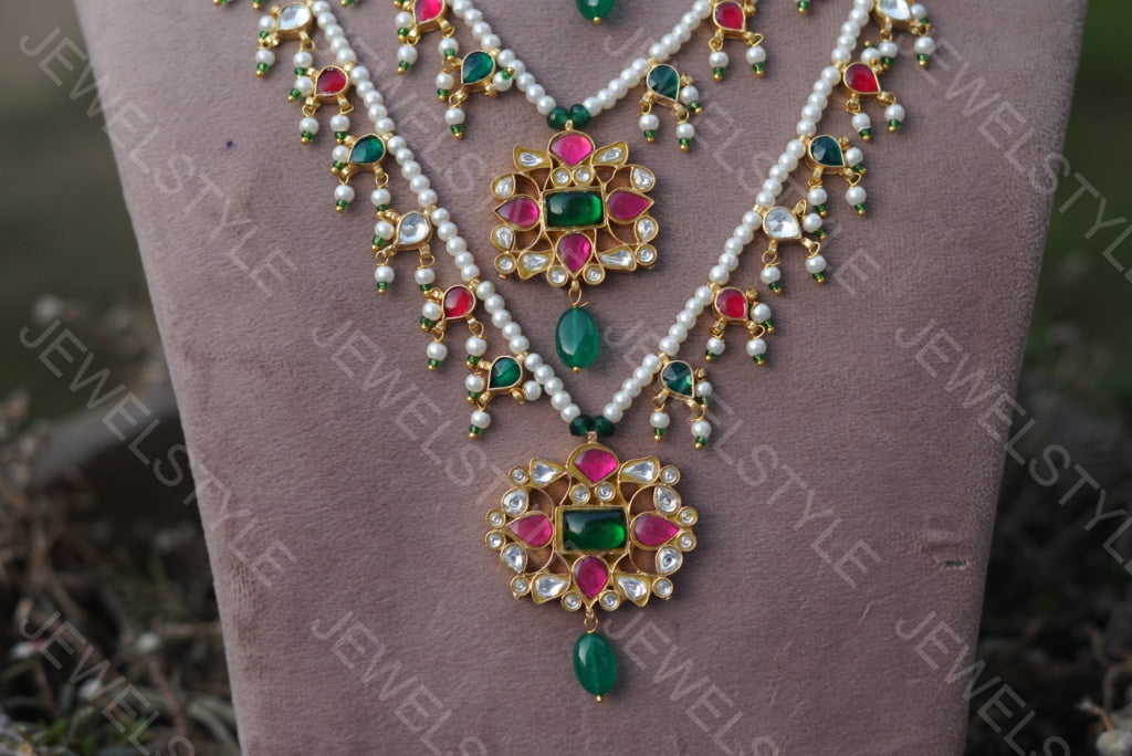 3 line Ranihaar Necklace(4-3260)(R)(PREORDER) - JEWELSTYLE