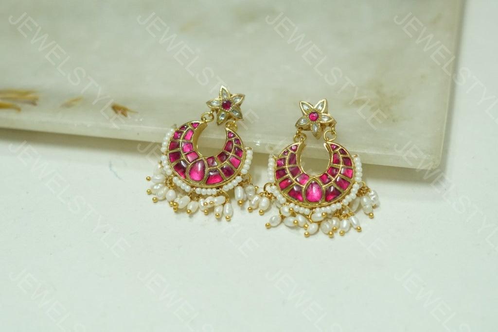 Small Kundan chandbali (1-1549)(PREORDER)
