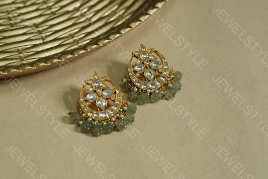 Kundan earrings (1-1228)(PREORDER) - JEWELSTYLE