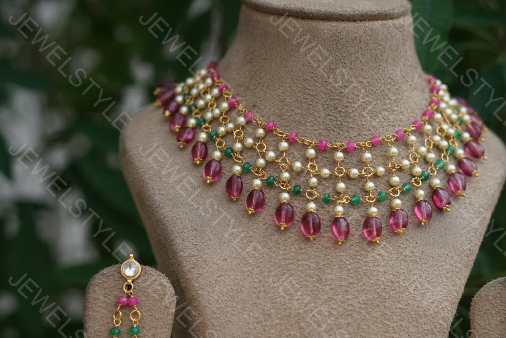 Kundan Necklace set (4-2531) - JEWELSTYLE
