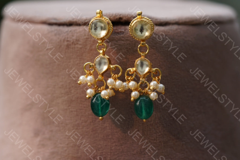 Green beads necklace set (4-4715)(N)