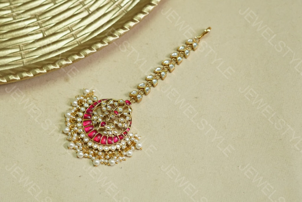 Big Kundan Maangtika (5-680)(PREORDER)