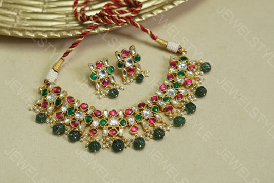 Kundan Choker set (4-3216)(R)(PREORDER)
