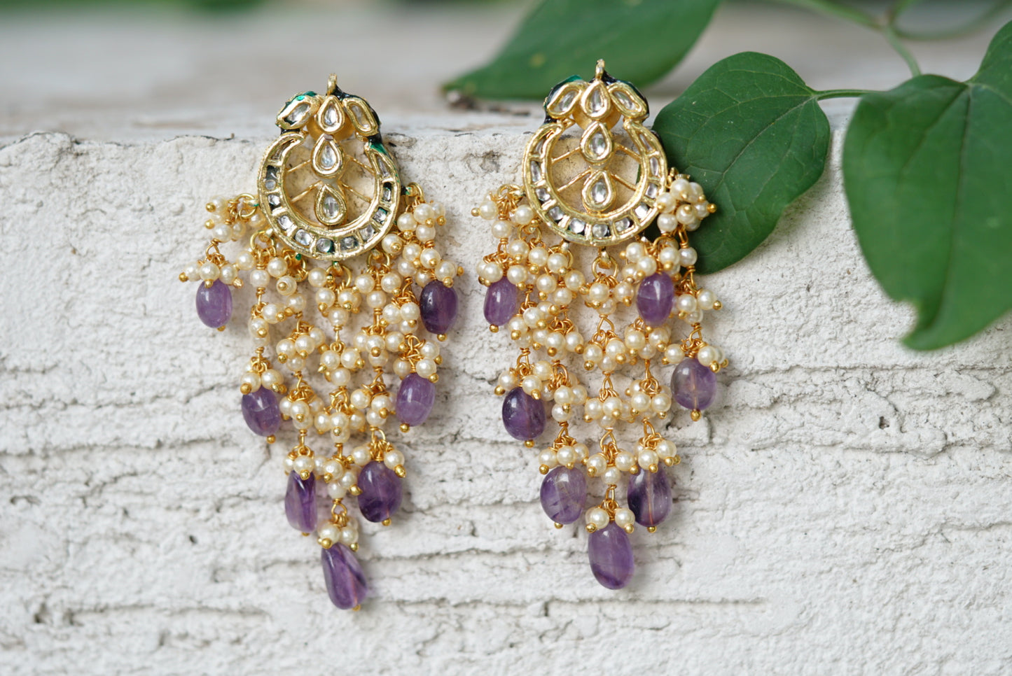Kundan earrings (1-2738)(N)