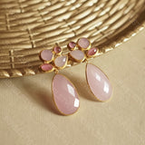 Pink Stone earrings(1-679)(ON SALE)