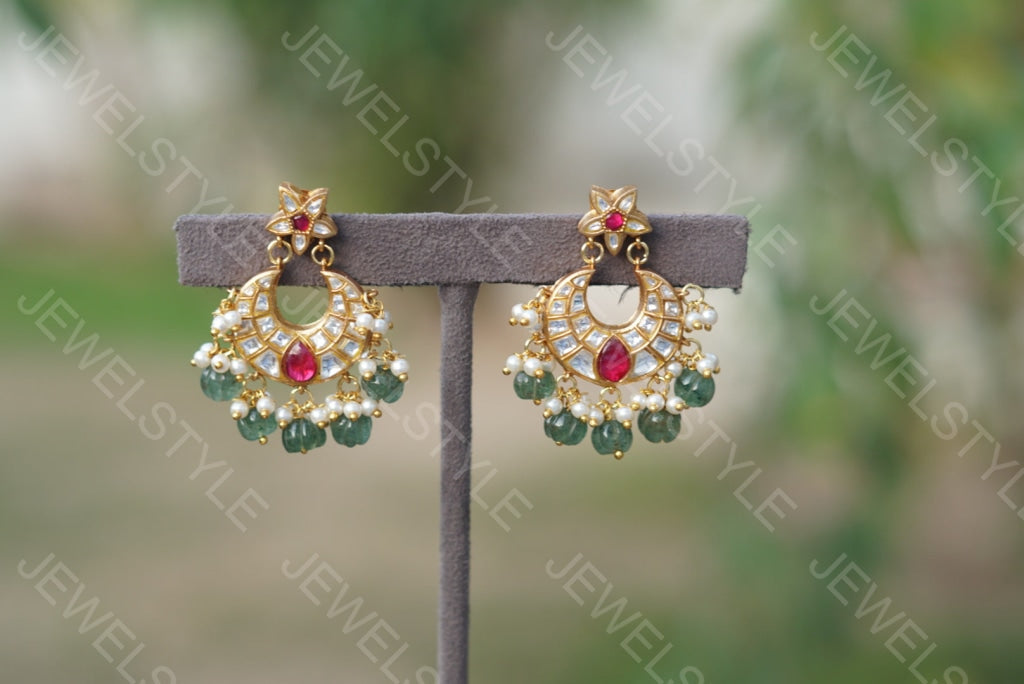 Kundan Chandbali Earring (1-1712)(PREORDER)
