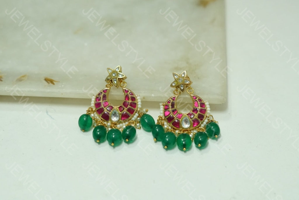 Small Kundan chandbali (1-1555) (PREORDER)